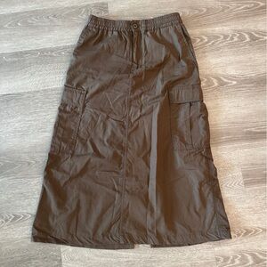Carhartt WIP Brown Cargo Long Midi Skirt